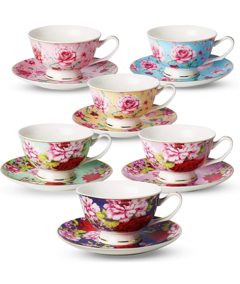 Tea Cup & Saucer Set of (6)