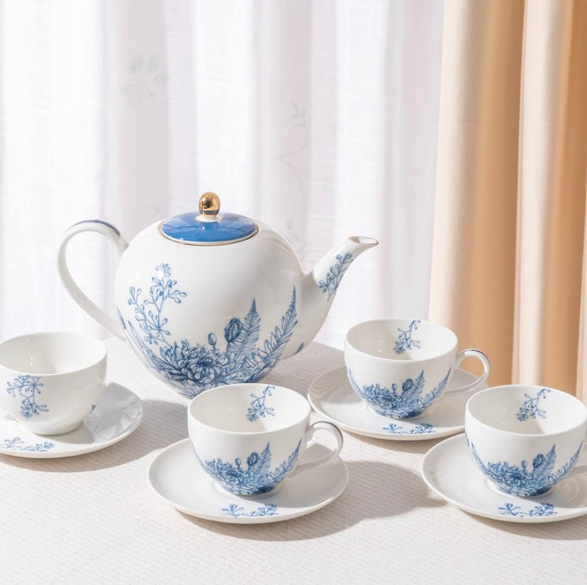 Ceramic Tea Set (Blue)