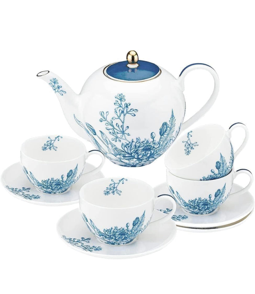 Ceramic Tea Set (Blue)