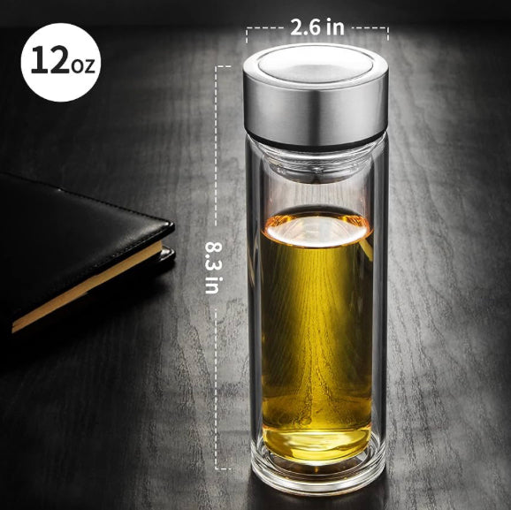 Double Wall Glass Tea Tumbler